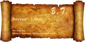 Berner Tibor névjegykártya